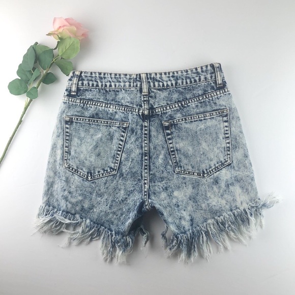 Uniq by Litz Acid Wash Distressed Shorts Sz M - Picture 2 of 7